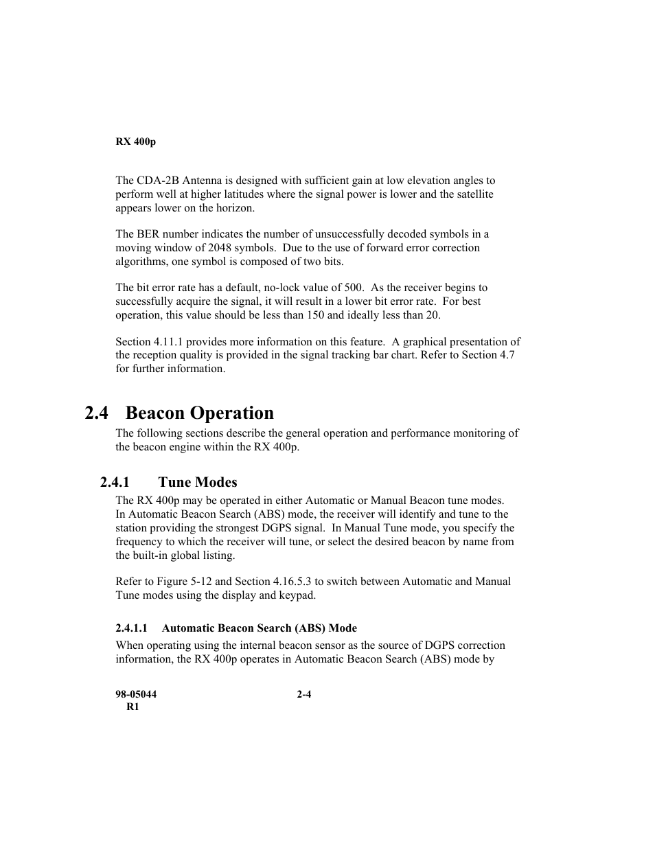 4 beacon operation | TeeJet RX 400p User Manual | Page 36 / 151