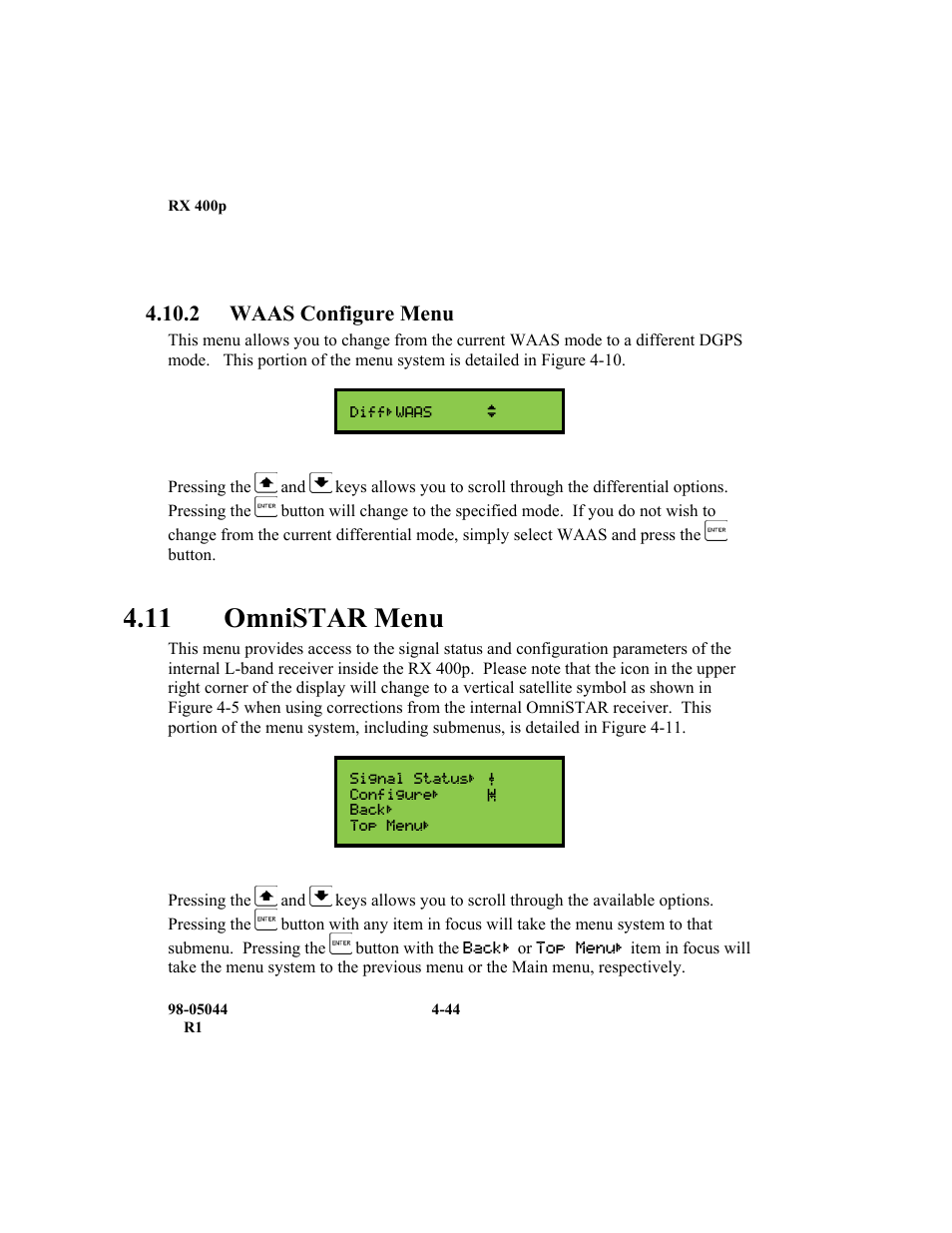 11 omnistar menu | TeeJet RX 400p User Manual | Page 86 / 151