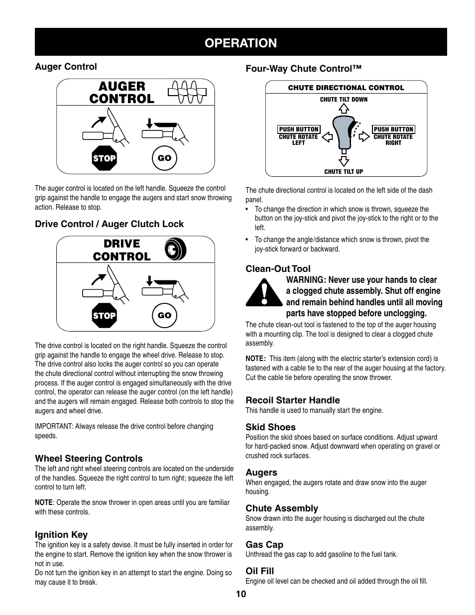 Operation | Craftsman 247.8879 User Manual | Page 10 / 60