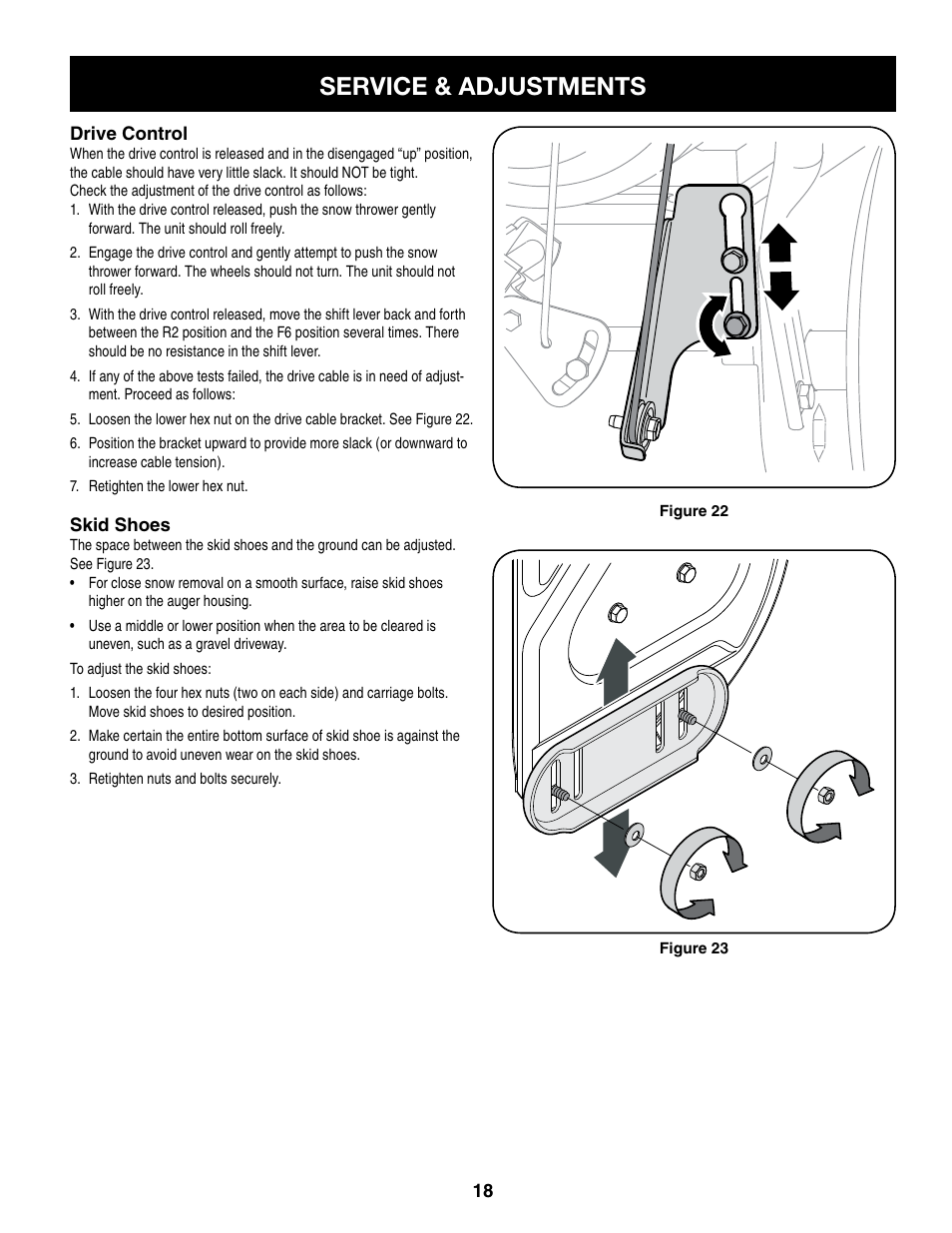 Service & adjustments | Craftsman 247.8879 User Manual | Page 18 / 60