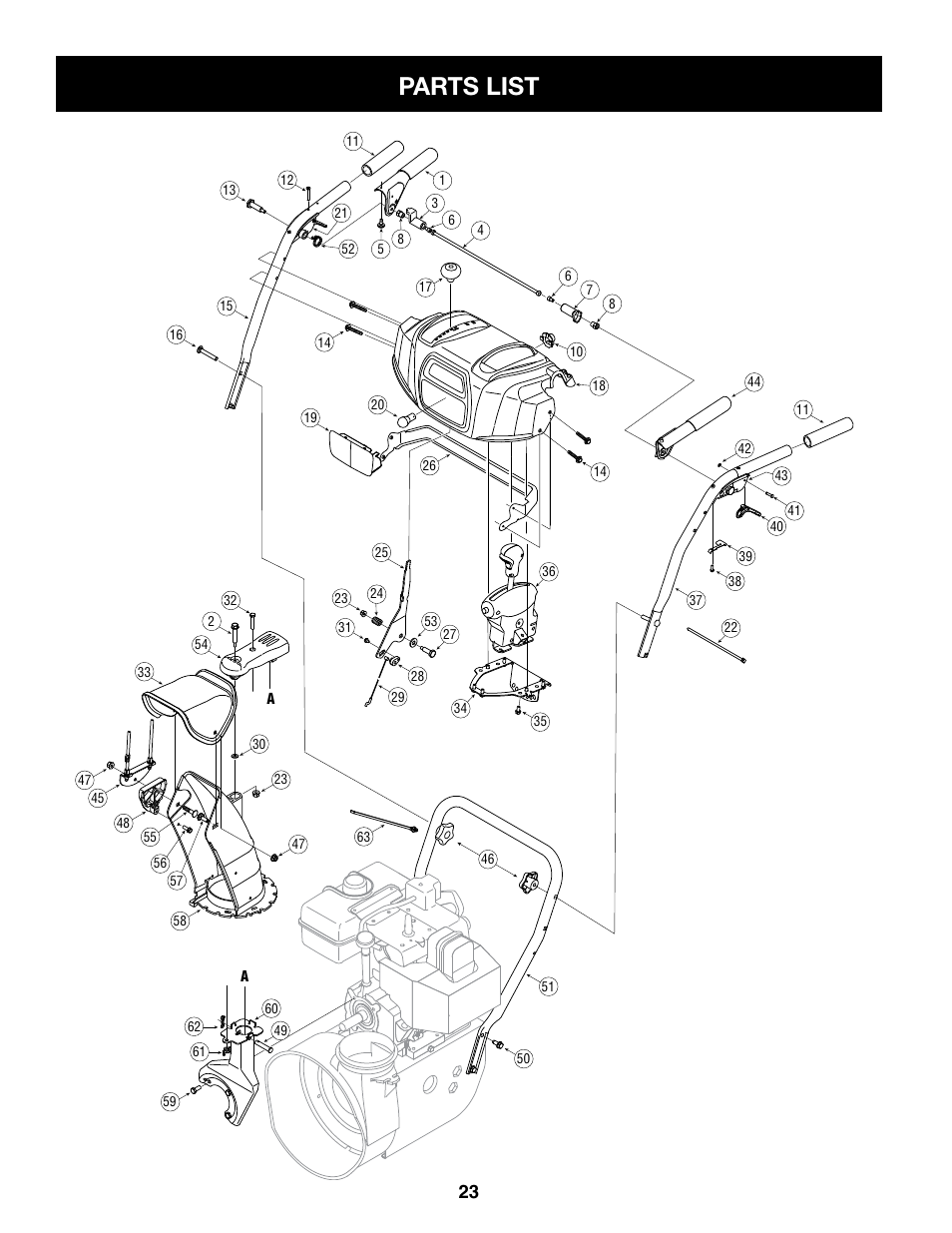 Parts list | Craftsman 247.8879 User Manual | Page 23 / 60