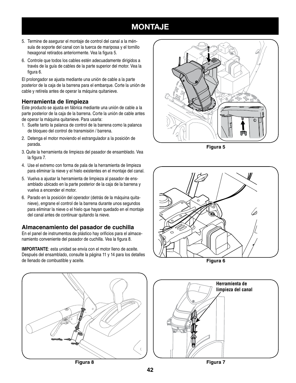 Montaje | Craftsman 247.8879 User Manual | Page 42 / 60