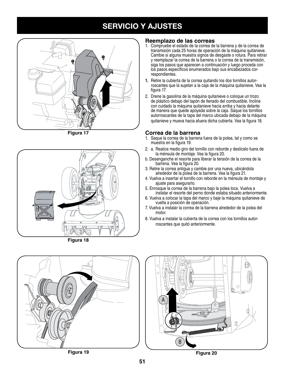 Servicio y ajustes | Craftsman 247.8879 User Manual | Page 51 / 60