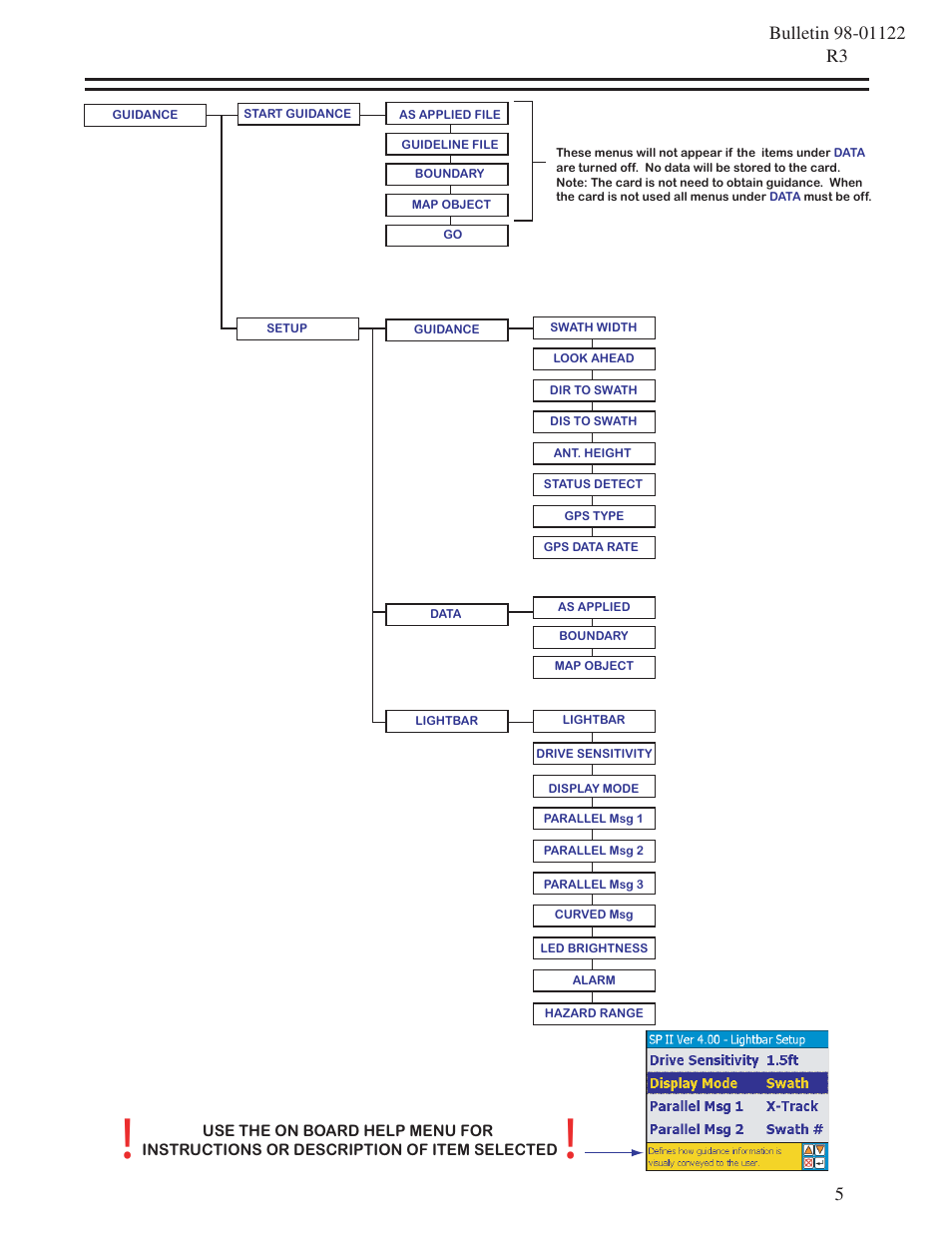 Guidance setup | TeeJet SmartPad II Quick Start Guide User Manual | Page 5 / 12