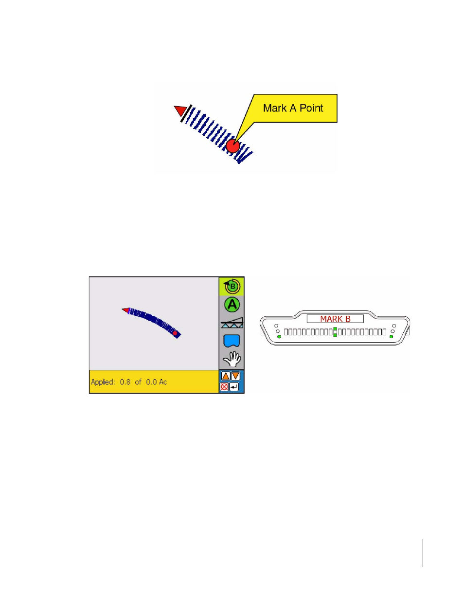 Marking point b, Circle guideline guidance, Marking point b circle guideline guidance | TeeJet SmartPad II User Guide User Manual | Page 111 / 204