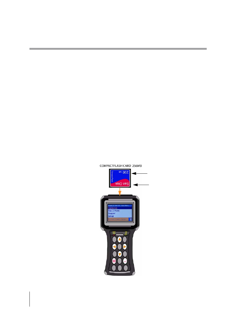 Compactflash card instructions, Inserting the compactflash card | TeeJet SmartPad II User Guide User Manual | Page 18 / 204