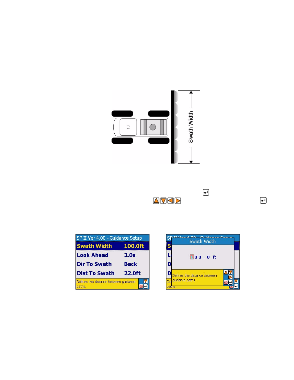 Swath width | TeeJet SmartPad II User Guide User Manual | Page 59 / 204