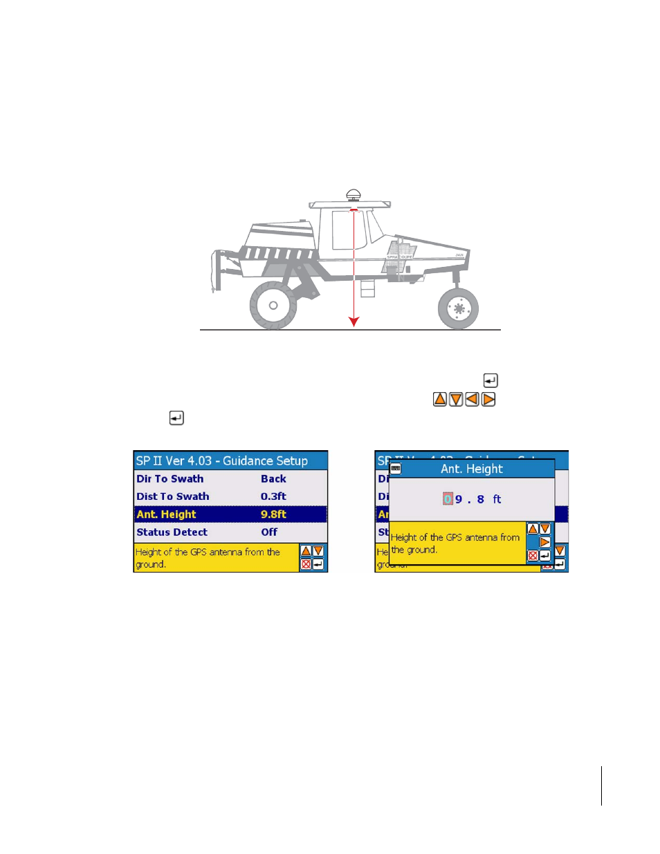 Antenna height | TeeJet SmartPad II User Guide User Manual | Page 63 / 204