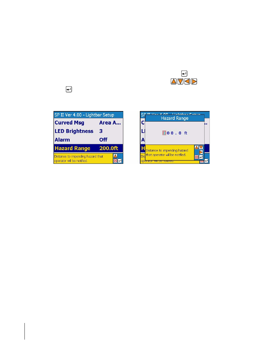 Hazard range | TeeJet SmartPad II User Guide User Manual | Page 92 / 204