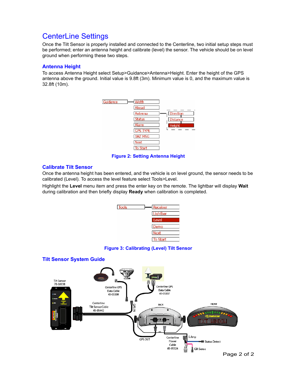 Centerline settings | TeeJet Tilt Compensation Module Guide_CenterLine User Manual | Page 2 / 2