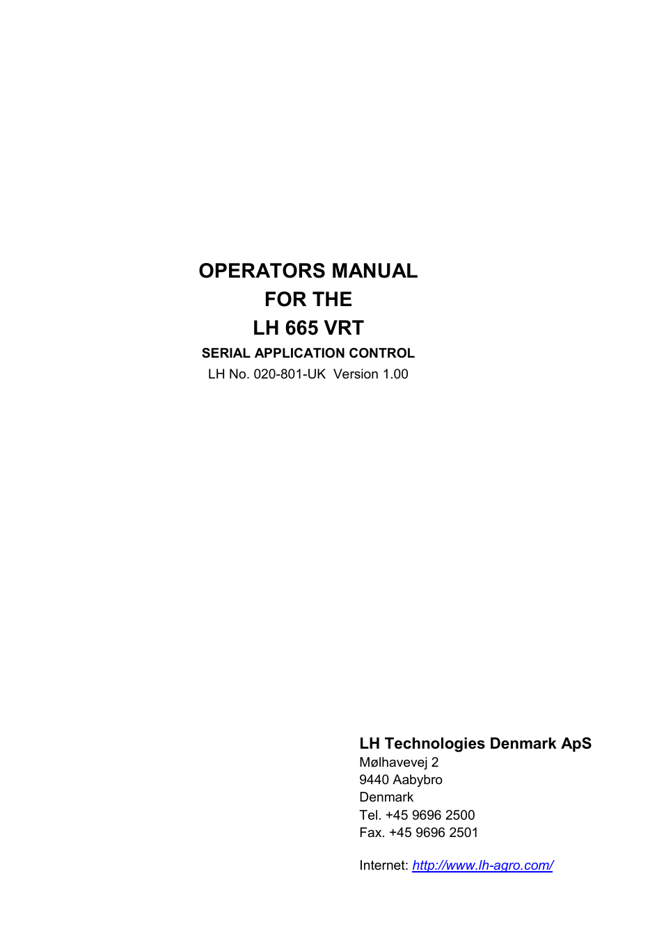 TeeJet LH665 VRT User Manual | 72 pages