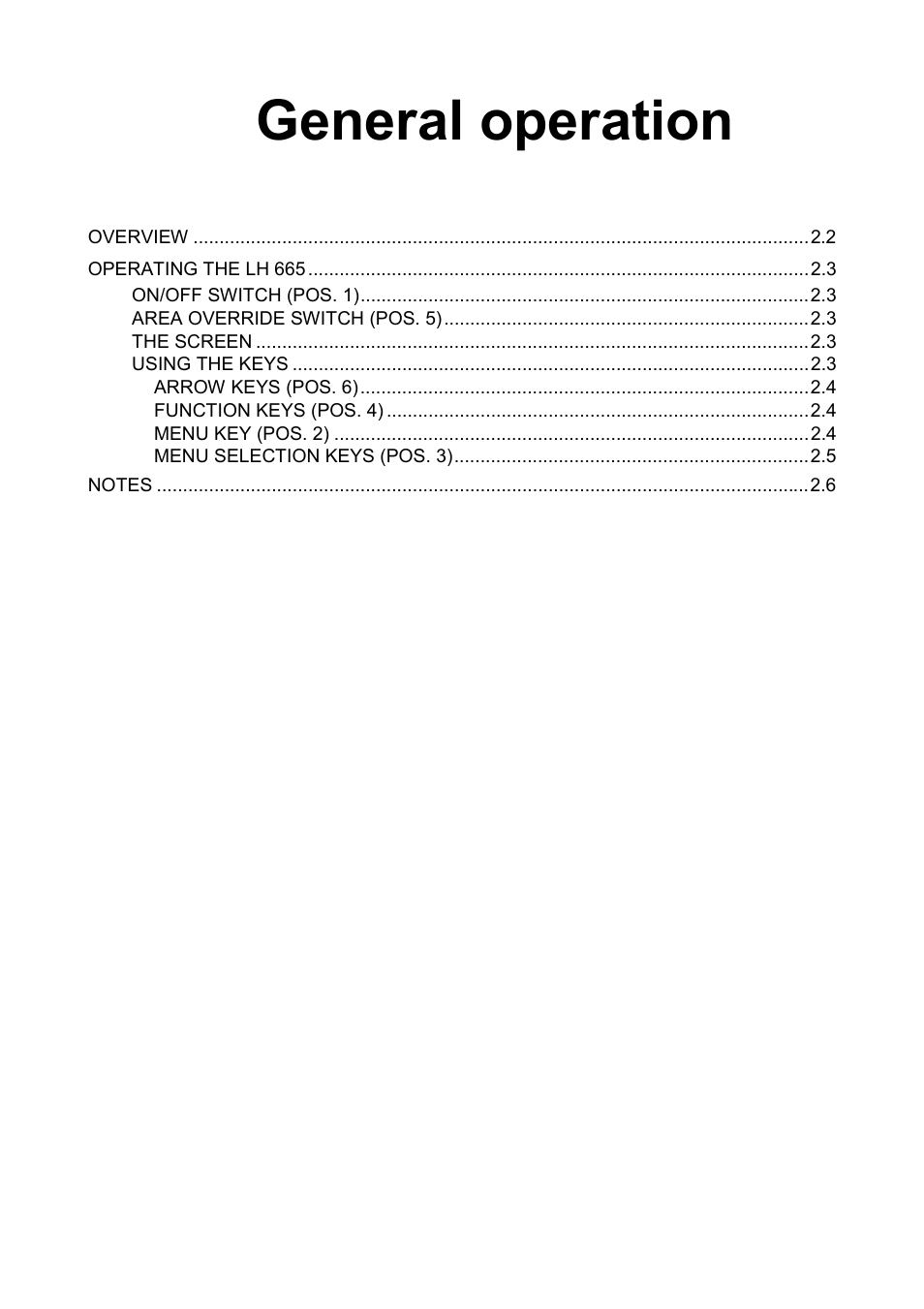 General operation | TeeJet LH665 VRT User Manual | Page 11 / 72