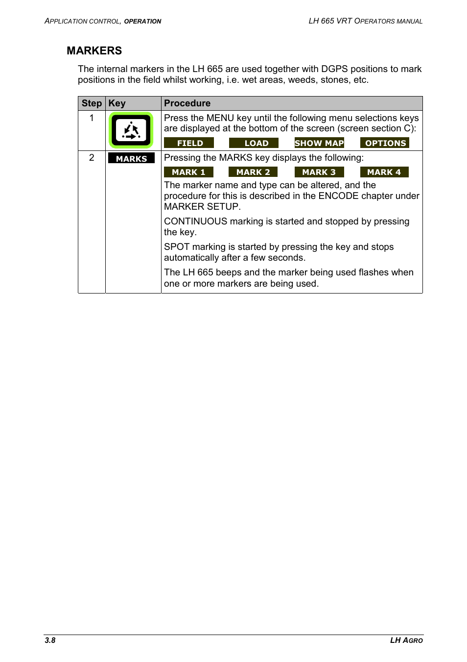 Markers | TeeJet LH665 VRT User Manual | Page 24 / 72
