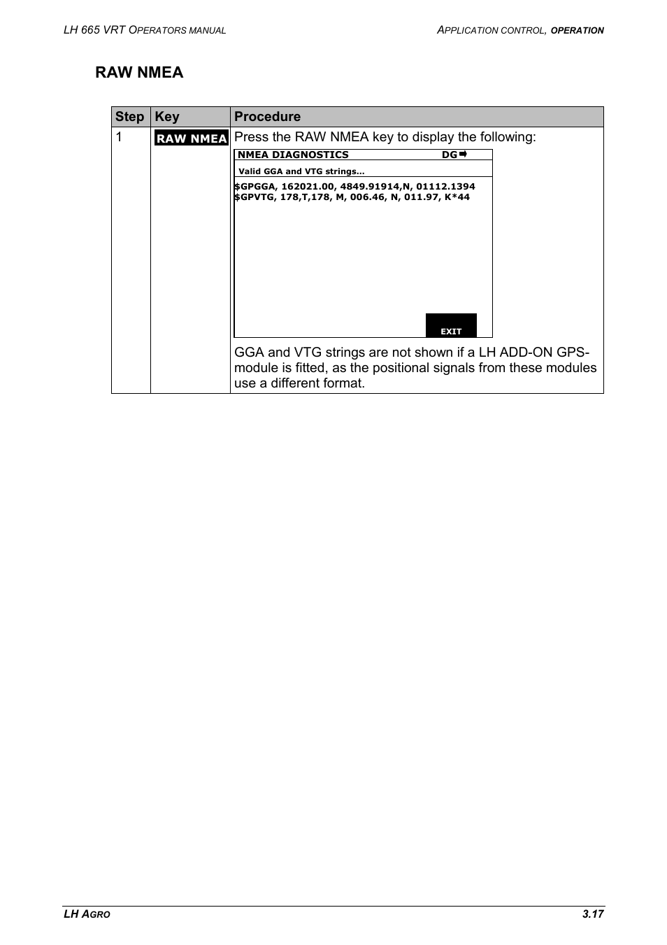 Raw nmea | TeeJet LH665 VRT User Manual | Page 33 / 72