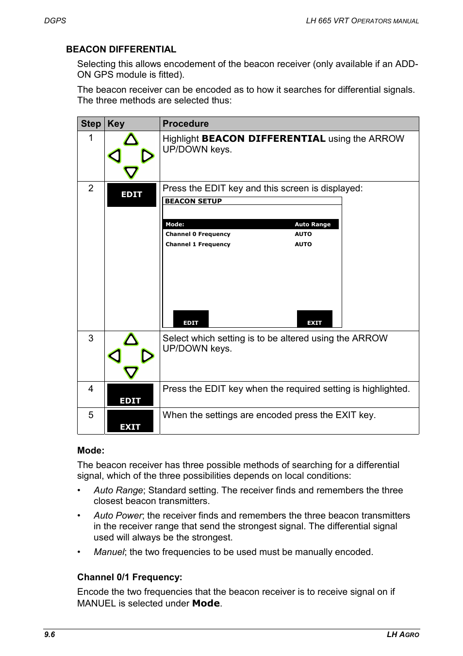 Beacon differential | TeeJet LH665 VRT User Manual | Page 56 / 72