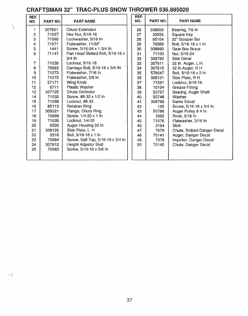 Craftsman 536.885020 User Manual | Page 37 / 44