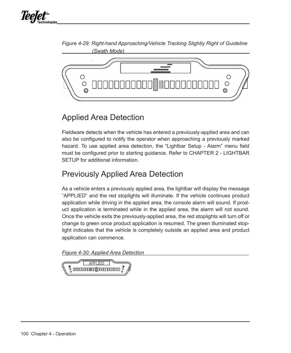 Applied area detection, Previously applied area detection | TeeJet Legacy 6000 Manual User Manual | Page 105 / 159