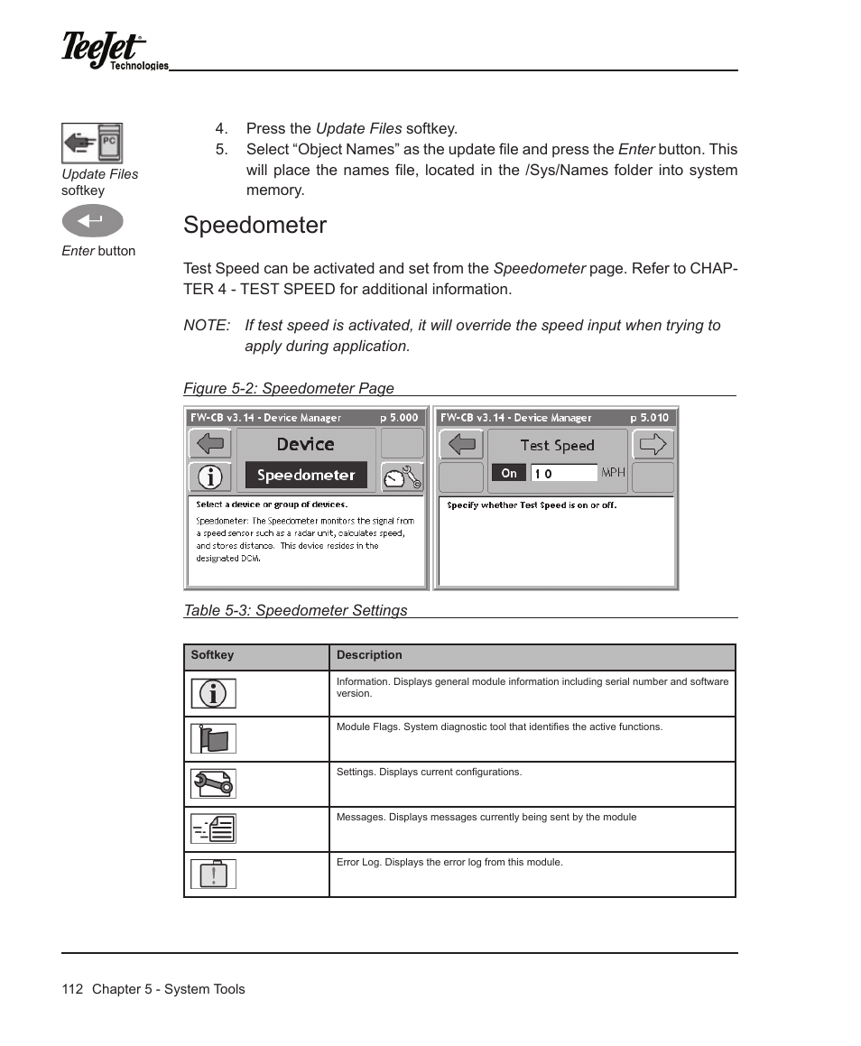 Speedometer | TeeJet Legacy 6000 Manual User Manual | Page 117 / 159