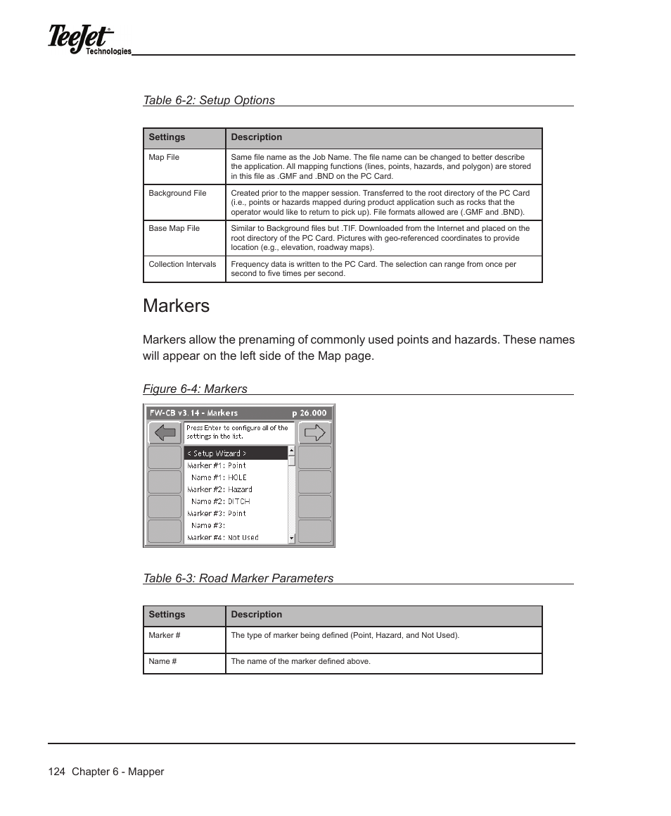 Markers | TeeJet Legacy 6000 Manual User Manual | Page 129 / 159
