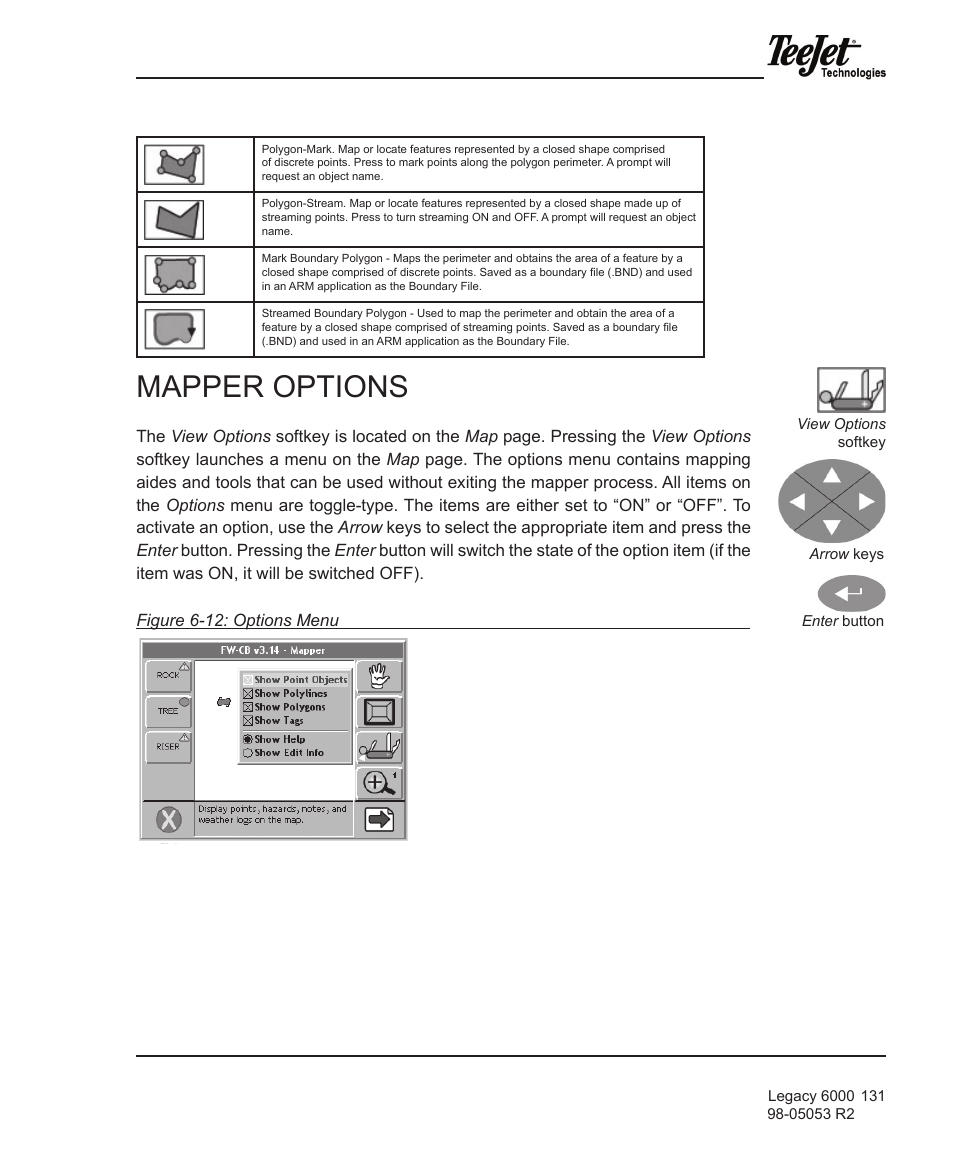 Mapper options | TeeJet Legacy 6000 Manual User Manual | Page 136 / 159