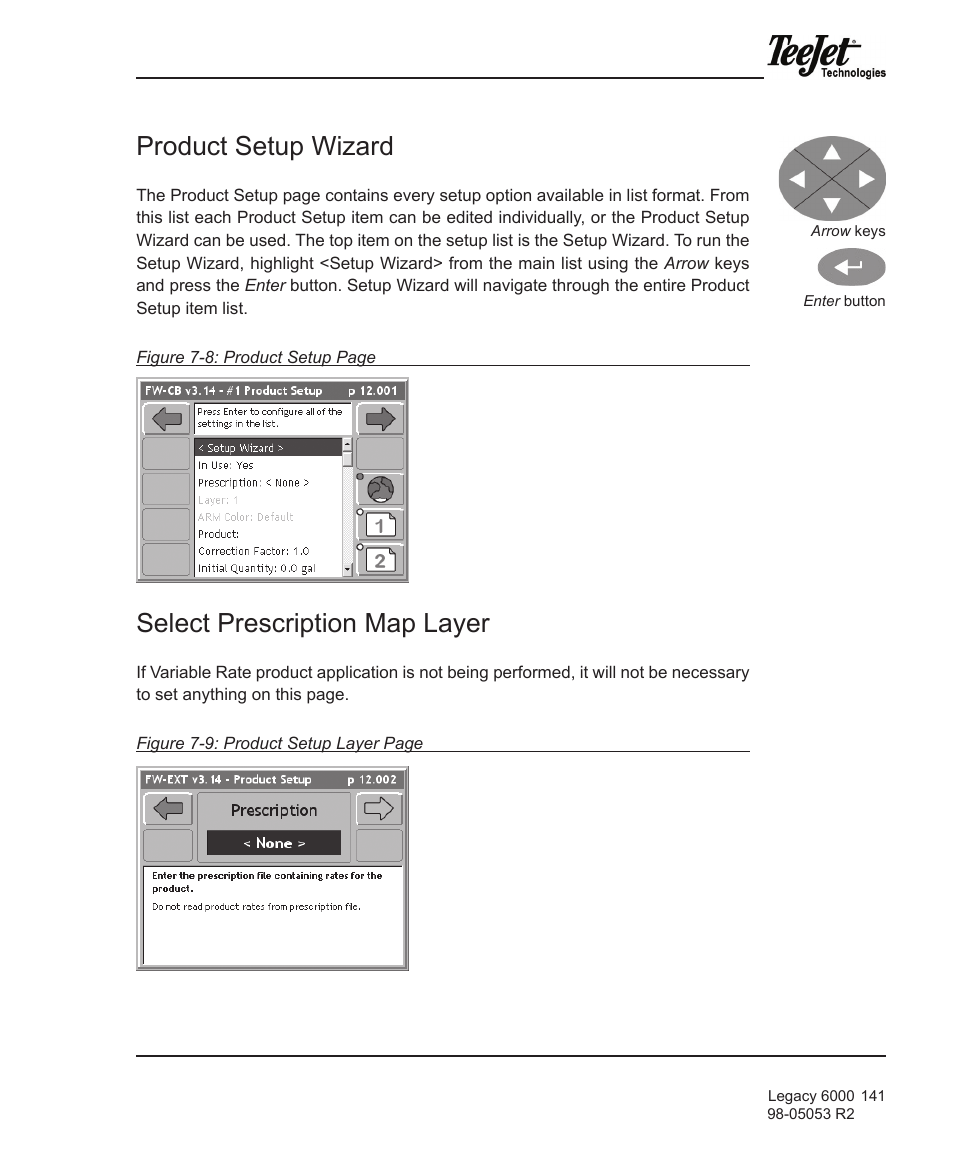 Product setup wizard, Select prescription map layer | TeeJet Legacy 6000 Manual User Manual | Page 146 / 159