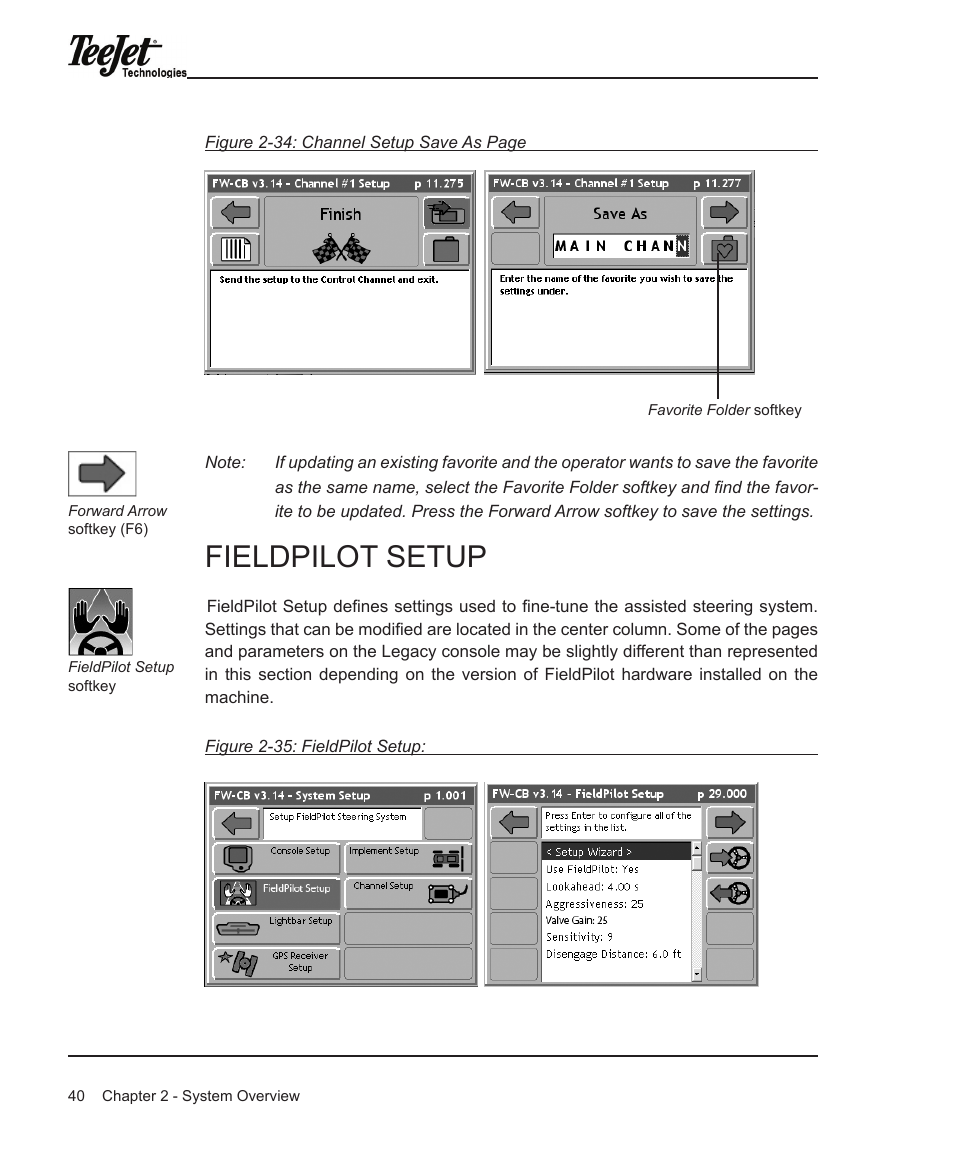 Fieldpilot setup | TeeJet Legacy 6000 Manual User Manual | Page 45 / 159