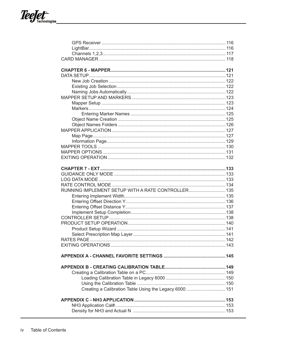 TeeJet Legacy 6000 Manual User Manual | Page 5 / 159