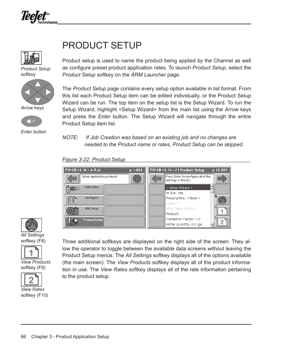 Product setup | TeeJet Legacy 6000 Manual User Manual | Page 71 / 159