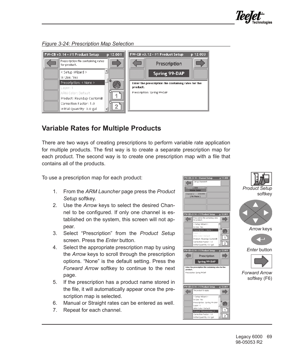 Variable rates for multiple products | TeeJet Legacy 6000 Manual User Manual | Page 74 / 159