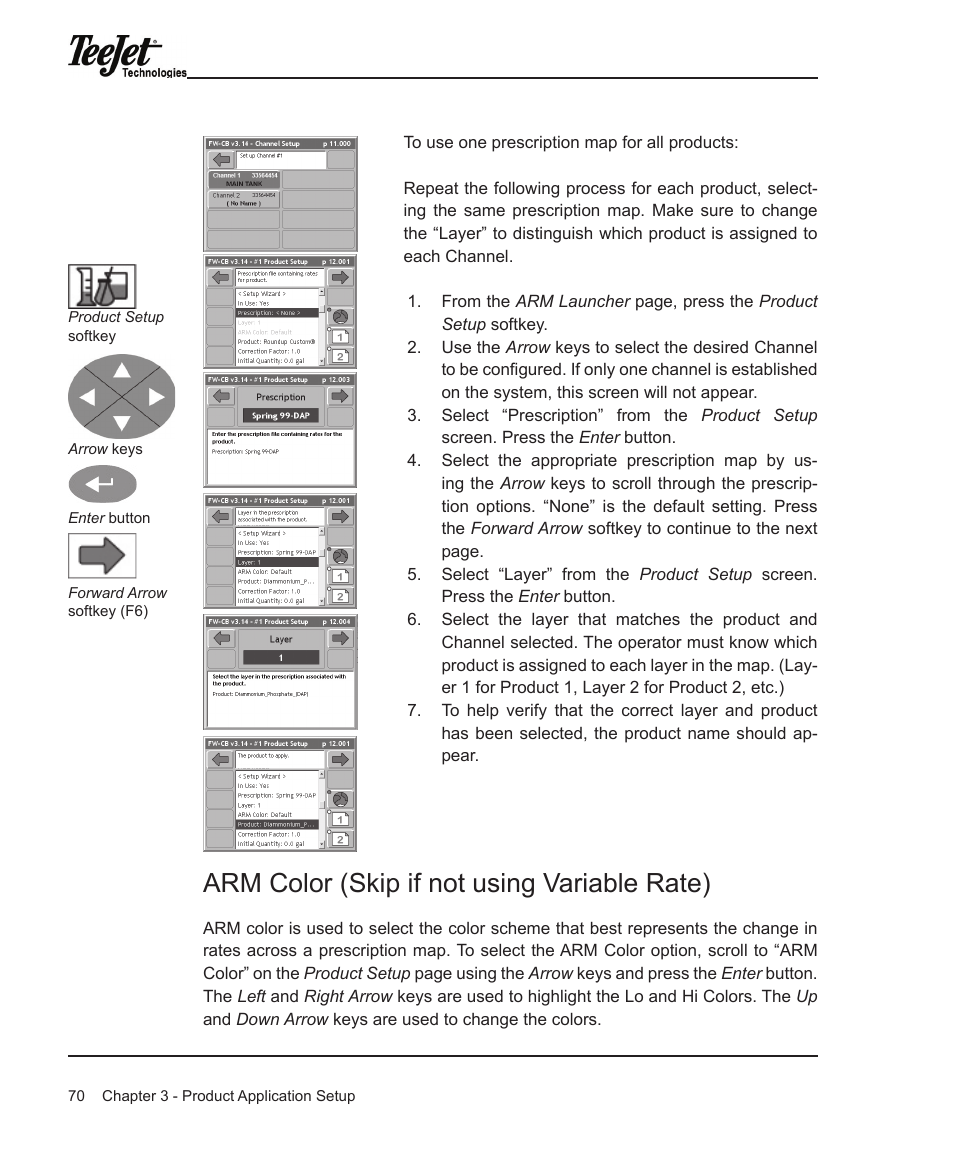 Arm color (skip if not using variable rate) | TeeJet Legacy 6000 Manual User Manual | Page 75 / 159