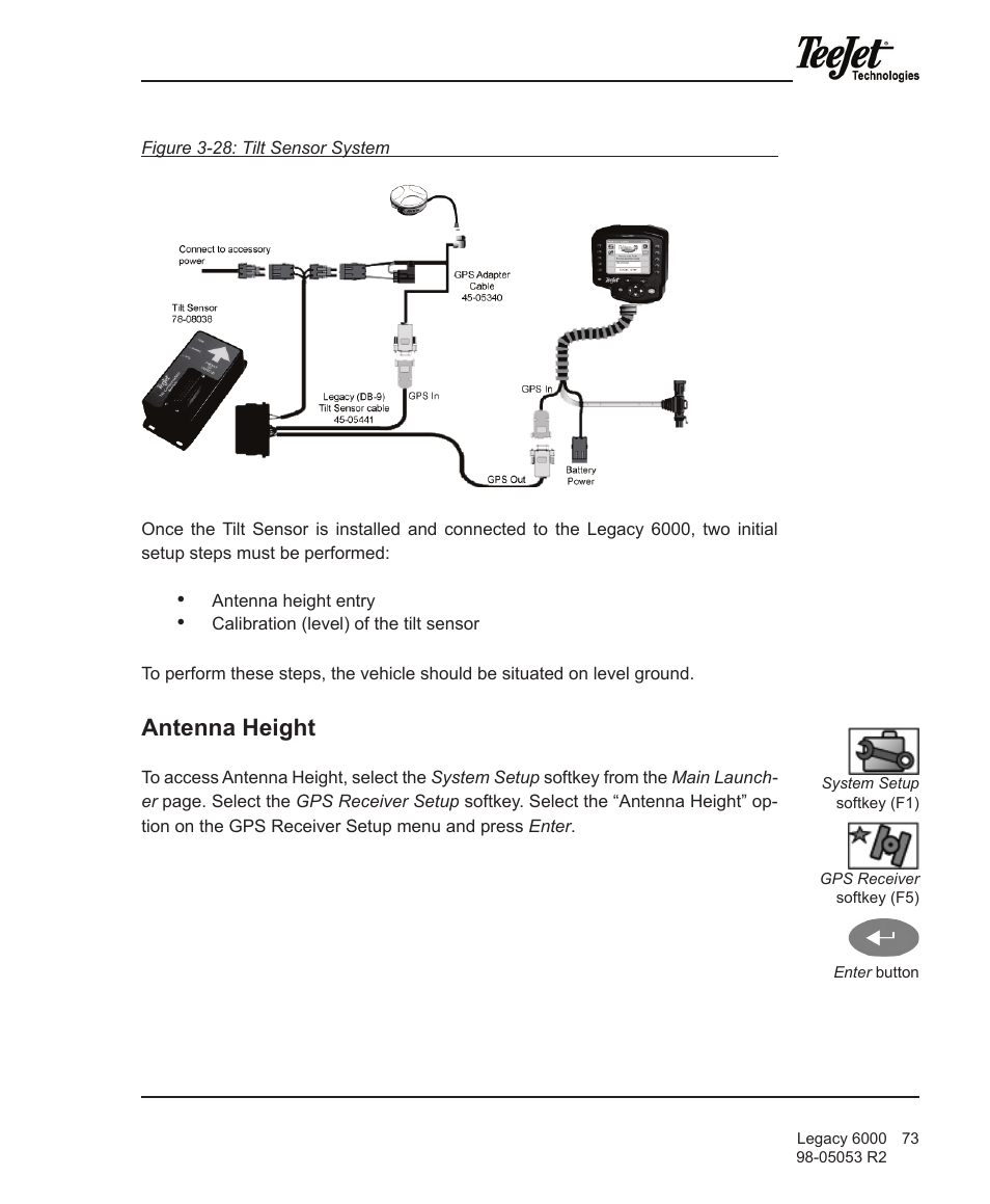 Antenna height | TeeJet Legacy 6000 Manual User Manual | Page 78 / 159