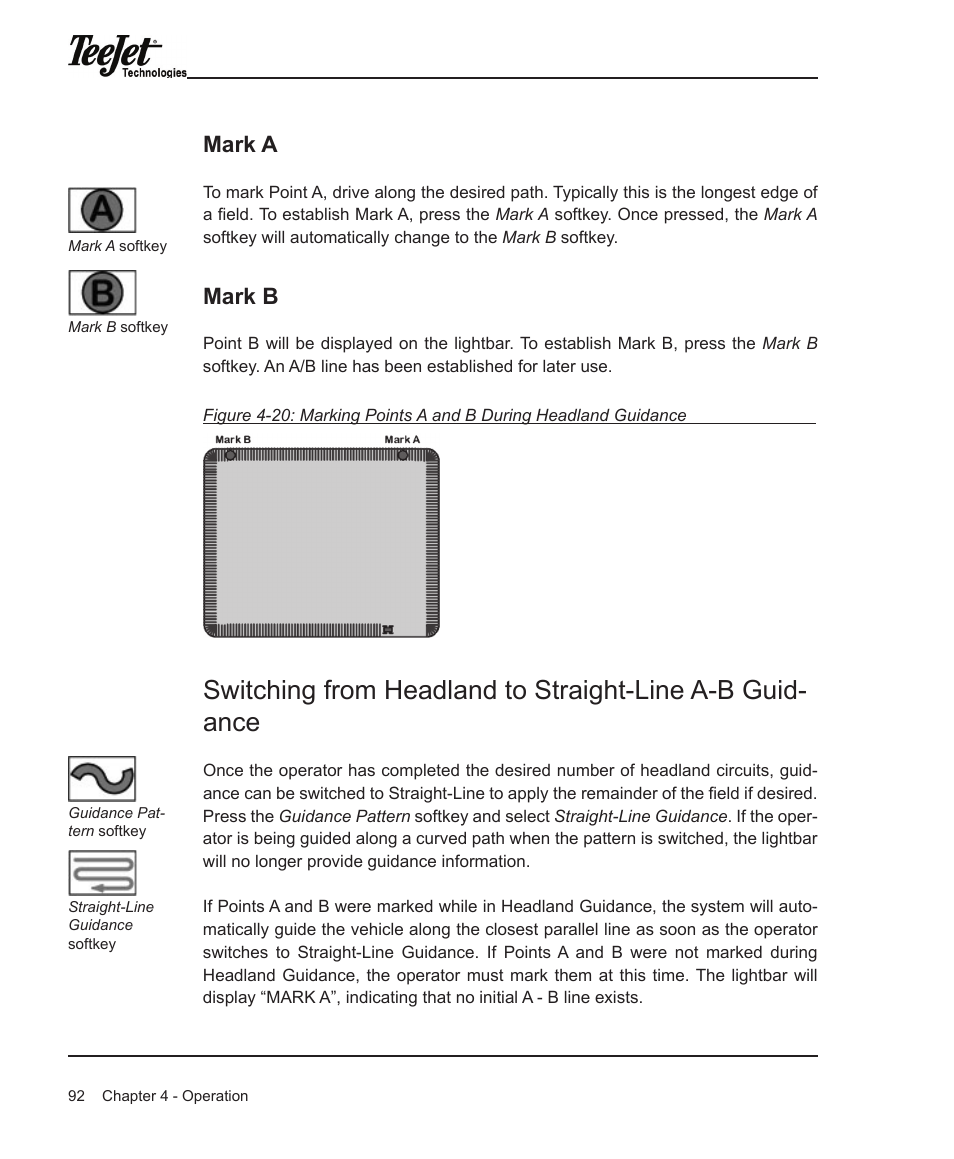 Mark a, Mark b | TeeJet Legacy 6000 Manual User Manual | Page 97 / 159