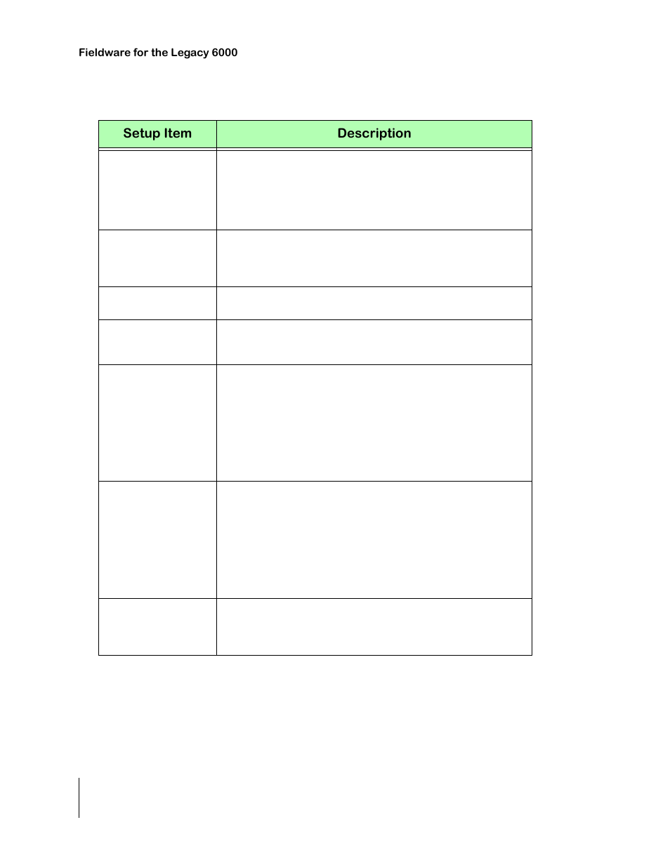Arm setup detailed description, Table 3-4: arm setup item description, Arm setup detailed description -32 | Table 3-4 list | TeeJet Legacy 6000 CAN Guide User Manual | Page 102 / 194