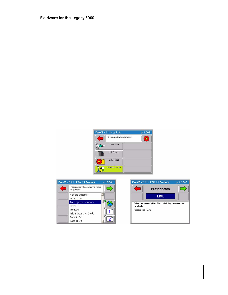Variable rate application, Selecting prescription map, Single product variable rate prescription map | Variable rate application -39 | TeeJet Legacy 6000 CAN Guide User Manual | Page 109 / 194