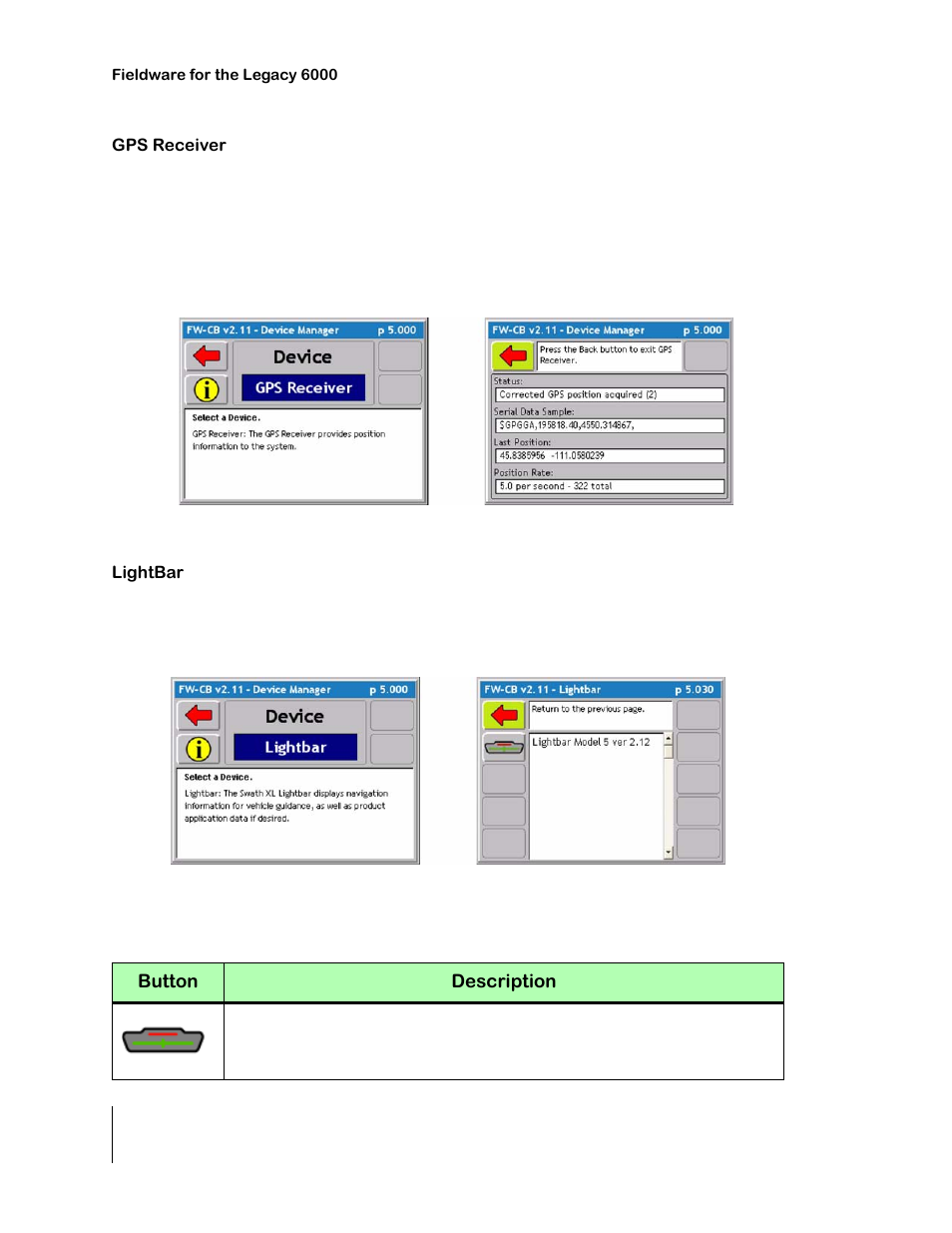 Gps receiver, Lightbar, Figure 5-4 | Lightbar softkeys and description, Gps receiver -4 lightbar -4, Lightbar softkeys and description -4 | TeeJet Legacy 6000 CAN Guide User Manual | Page 158 / 194