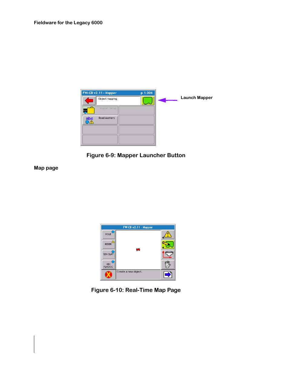 Figure 6-9: mapper launcher button, Real-time pages | TeeJet Legacy 6000 CAN Guide User Manual | Page 176 / 194