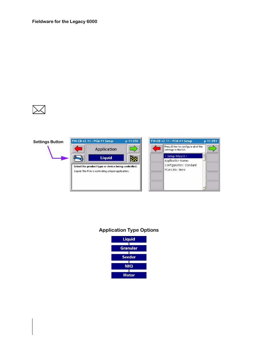 Setting the application type, Application type options, Setting the application type -24 | Application type options -24, Figure 2-28) | TeeJet Legacy 6000 CAN Guide User Manual | Page 52 / 194