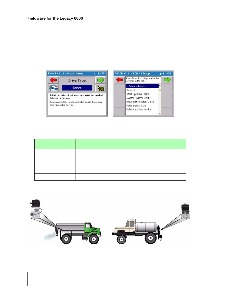 Setting the drive type, Table 2-8: drive type options, Setting the drive type -26 | TeeJet Legacy 6000 CAN Guide User Manual | Page 54 / 194