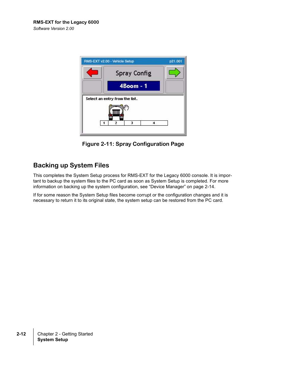 Backing up system files | TeeJet Legacy 6000 RMS_EXT User Guide User Manual | Page 24 / 86