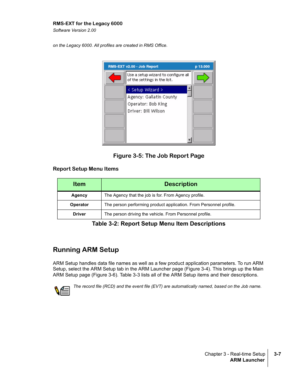 Running arm setup | TeeJet Legacy 6000 RMS_EXT User Guide User Manual | Page 39 / 86