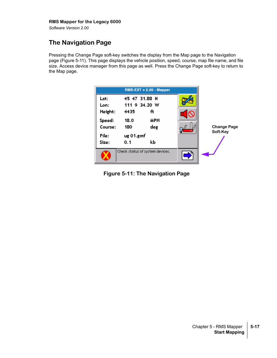The navigation page | TeeJet Legacy 6000 RMS_EXT User Guide User Manual | Page 81 / 86