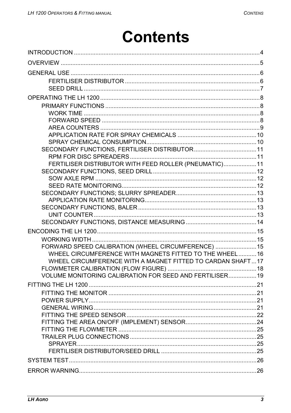 TeeJet LH 1200 User Manual | Page 3 / 28