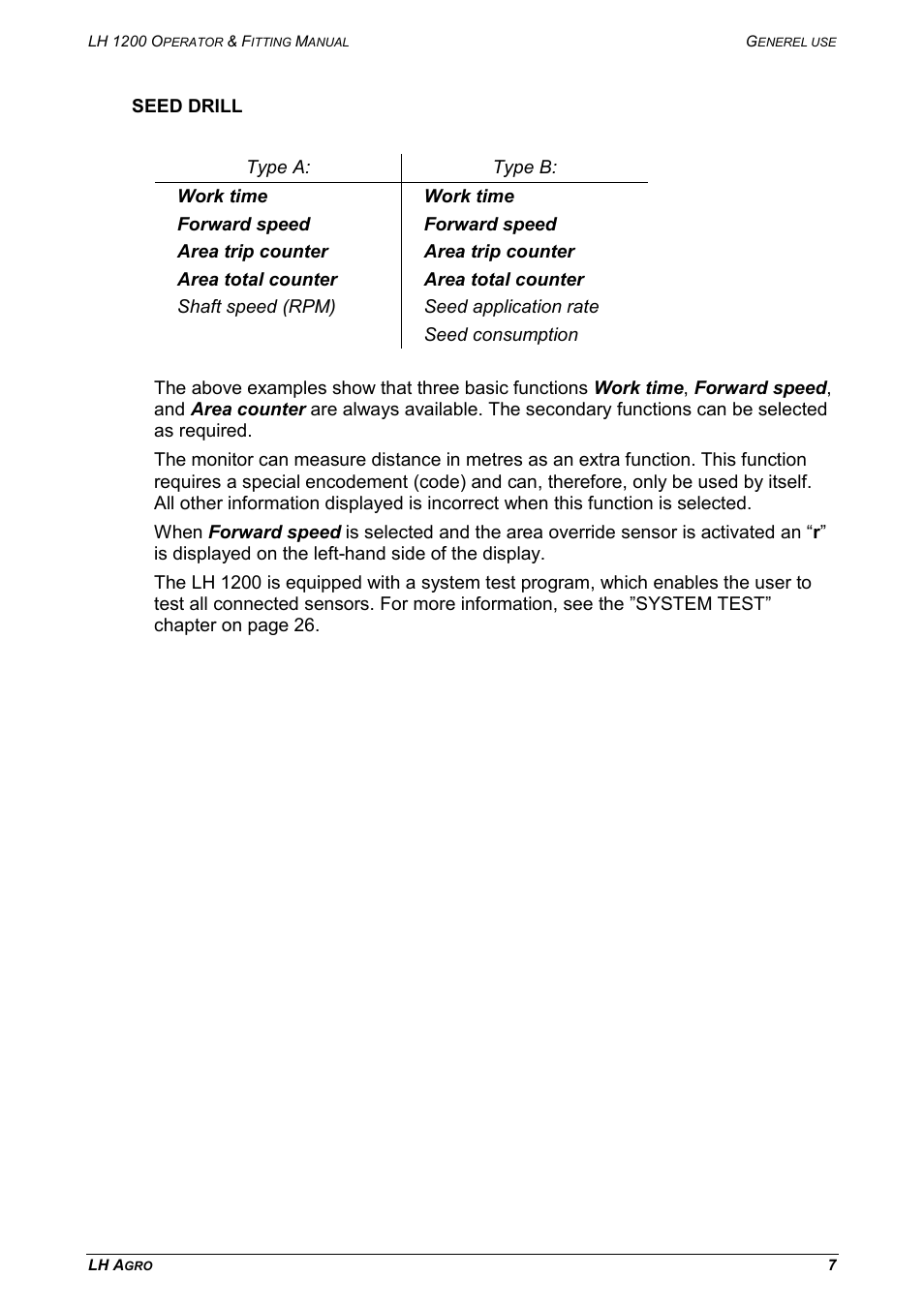 Seed drill | TeeJet LH 1200 User Manual | Page 7 / 28