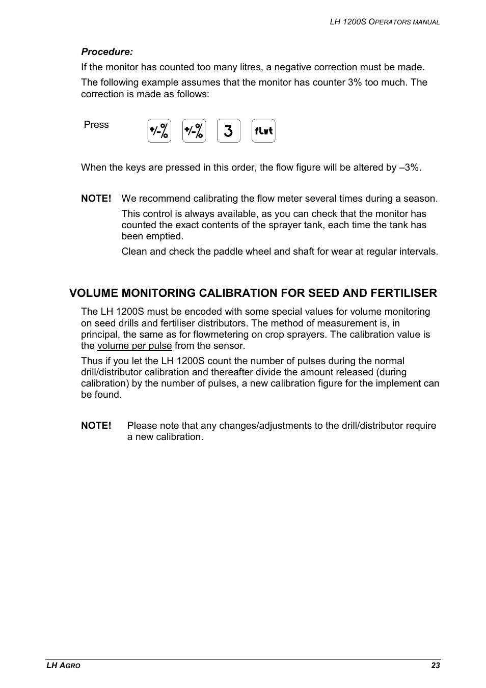 TeeJet LH 1200S User Manual | Page 23 / 28