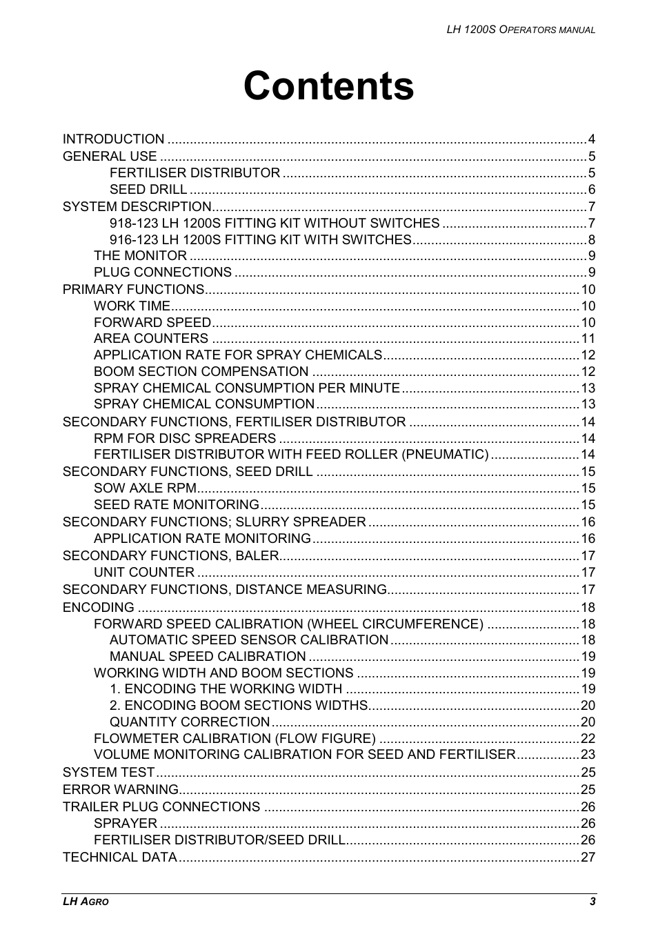 TeeJet LH 1200S User Manual | Page 3 / 28