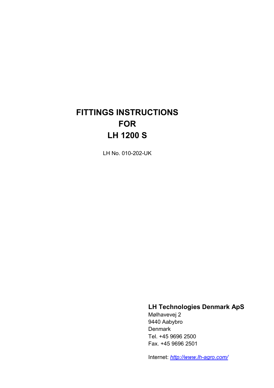 TeeJet LH 1200S User Manual | 8 pages