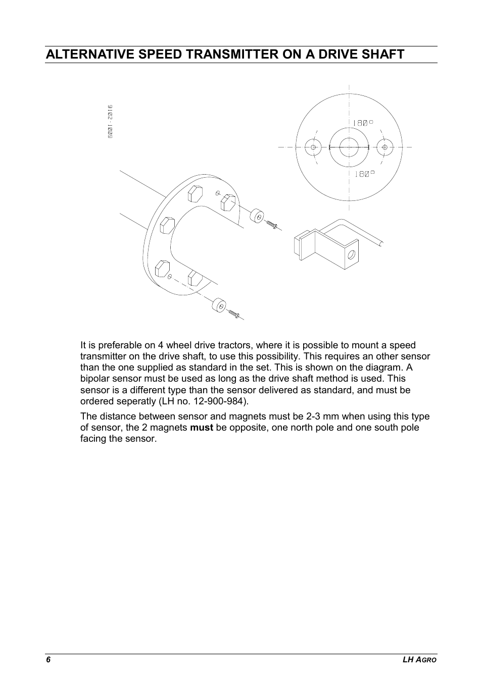 Alternative speed transmitter on a drive shaft | TeeJet LH 1200S User Manual | Page 6 / 8