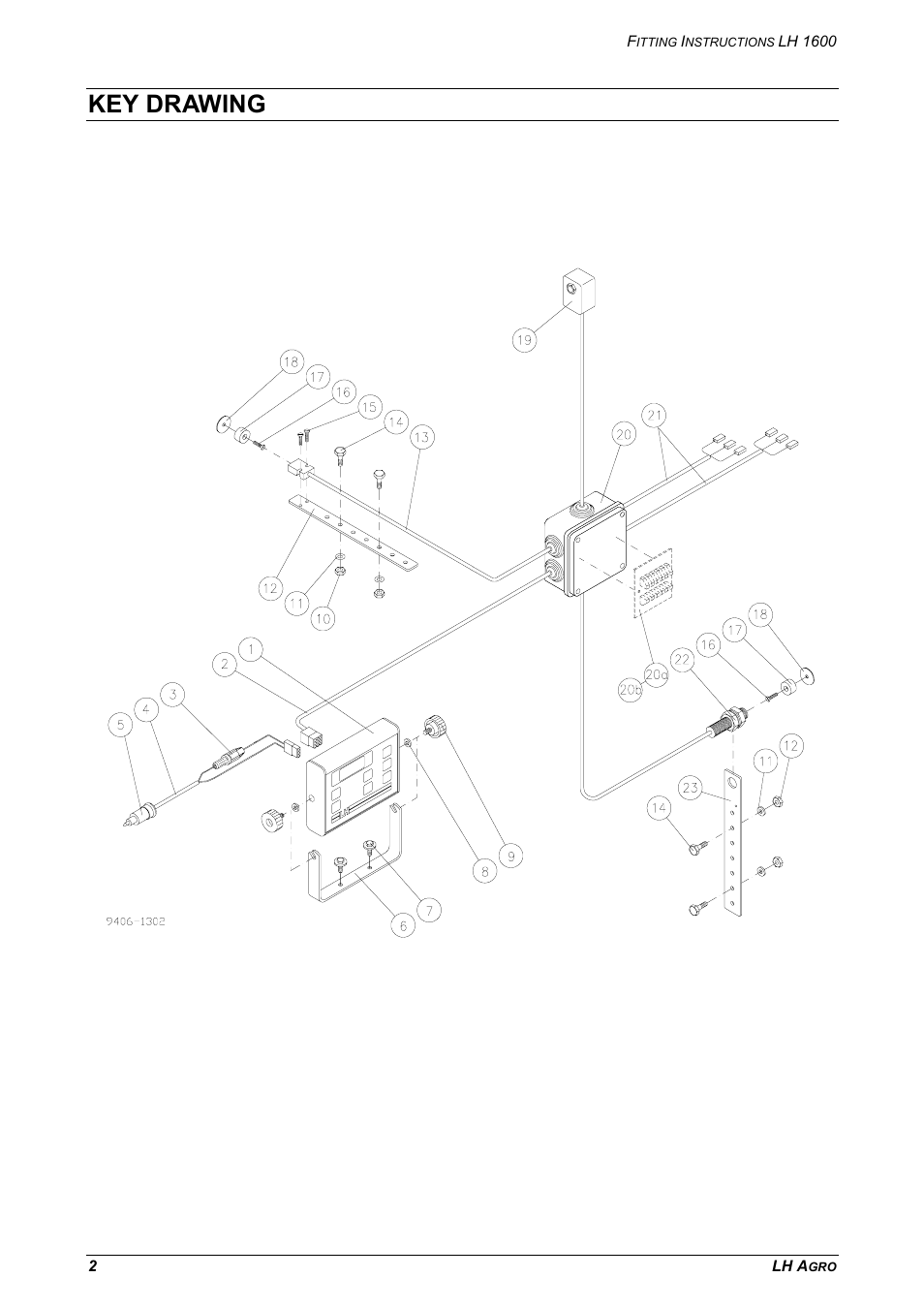 Key drawing | TeeJet LH 1600 User Manual | Page 2 / 8