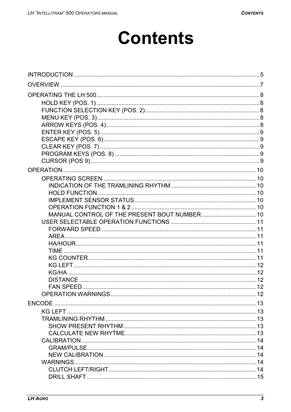 TeeJet LH INTELLITRAM 500 User Manual | Page 3 / 32