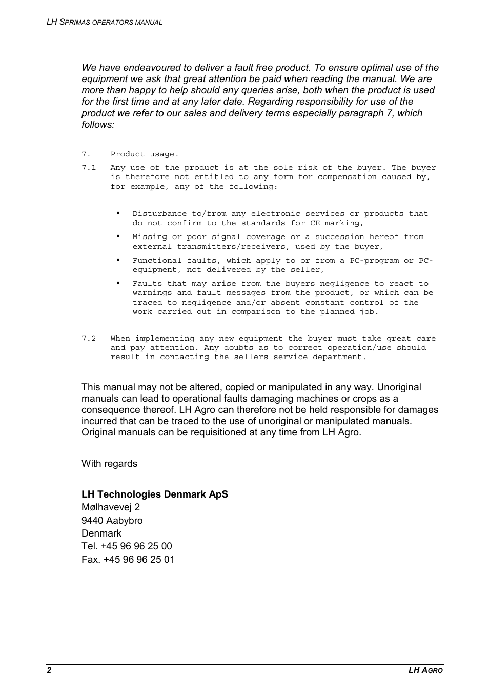 TeeJet LH Sprimas User Manual | Page 2 / 12